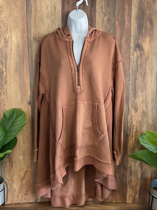 Free People Jackets & Blazers - Free People Inside Out Hooded V-Neck Pullover High Low Sweatshirt Jacket XL